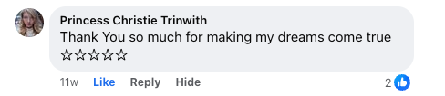 Princess Christie Trinwith's comment