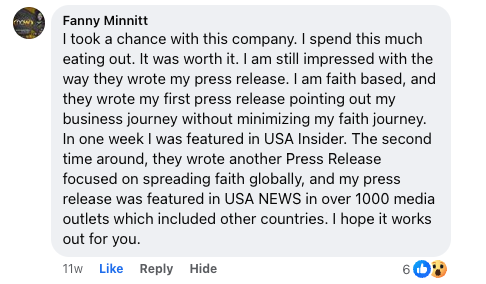 Fanny Minnitt's comment