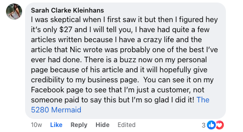 Sarah Clarke Kleinhans's comment