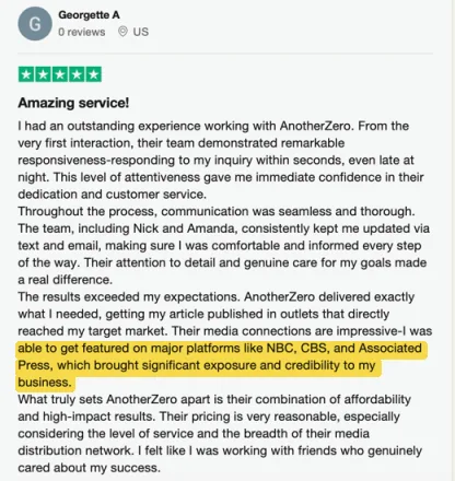 Georgette Alithinos's Trustpilot review