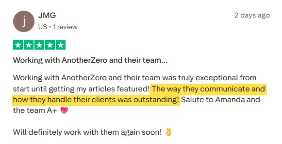 JMG's Trustpilot review