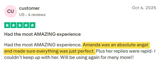 Customer's Trustpilot review