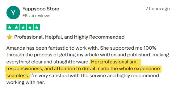 Kamal's Trustpilot review