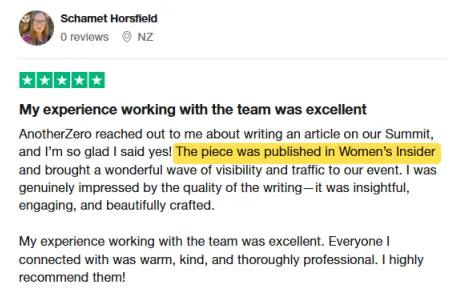 Schamet Horsfield's Trustpilot review