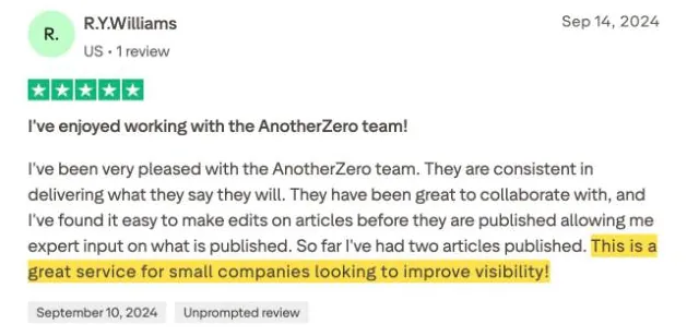R.Y.Williams's Trustpilot review
