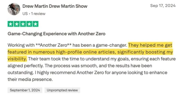 Drew Martin Drew Martin Show's Trustpilot review