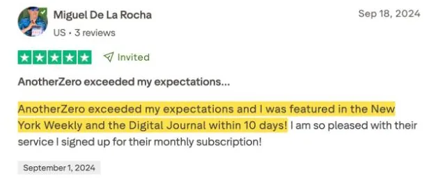 Miguel De La Rocha's Trustpilot review