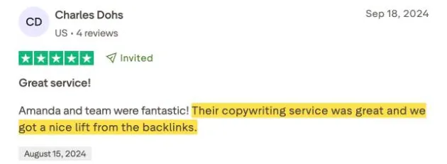 Charles Dohs's Trustpilot review