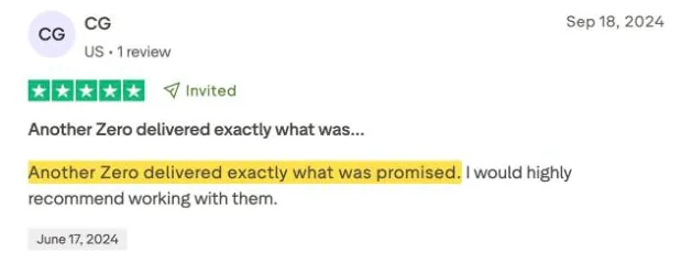 CG's Trustpilot review