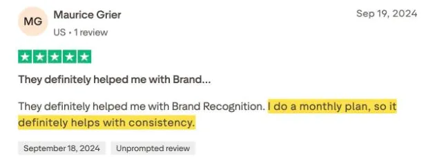 Maurice Grier's Trustpilot review