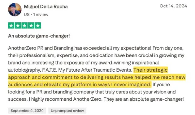 Miguel De La Rocha's Trustpilot review