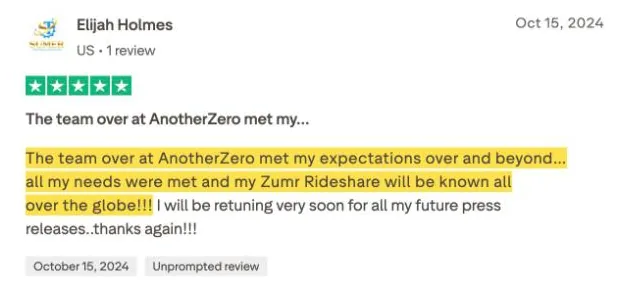 Elijah Holmes's Trustpilot review