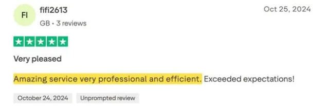 fifi2613's Trustpilot review
