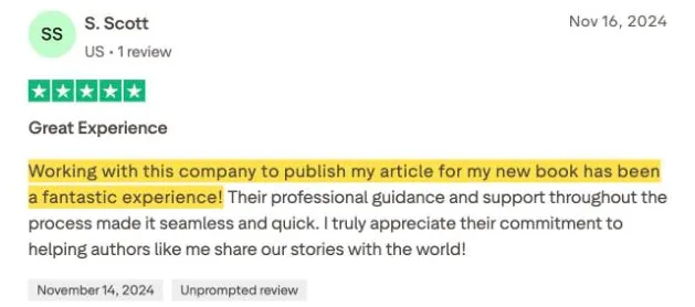 S. Scott's Trustpilot review