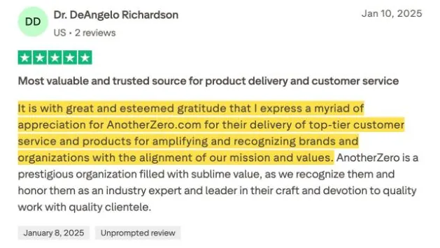 Dr. DeAngelo Richardson's Trustpilot review