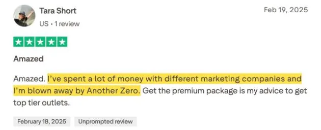 Tara Short's Trustpilot review