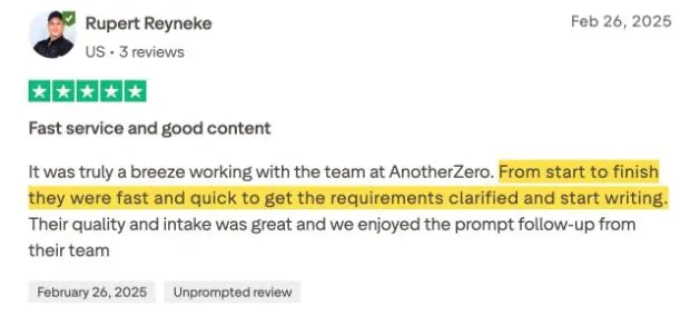 Rupert Reyneke's Trustpilot review