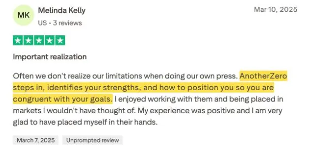 Melinda Kelly's Trustpilot review