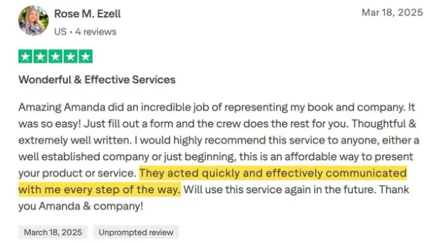Rose M. Ezell's Trustpilot review