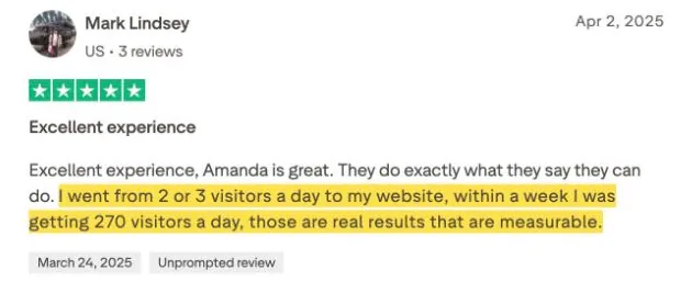 Mark Lindsey's Trustpilot review