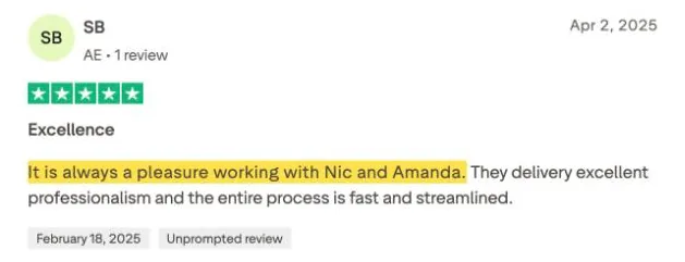 SB's Trustpilot review