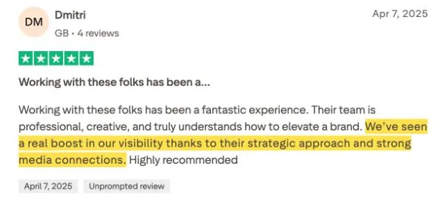 Dmitri's Trustpilot review