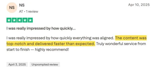 NS's Trustpilot review