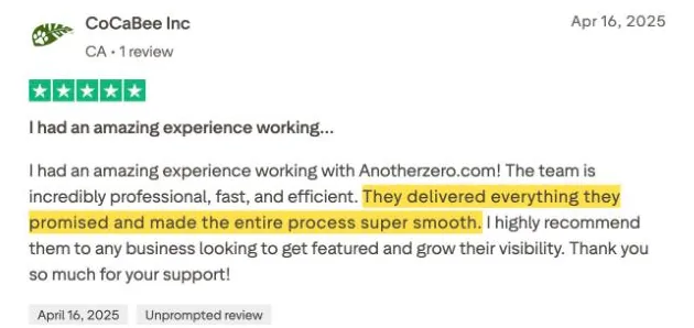CoCaBee Inc's Trustpilot review