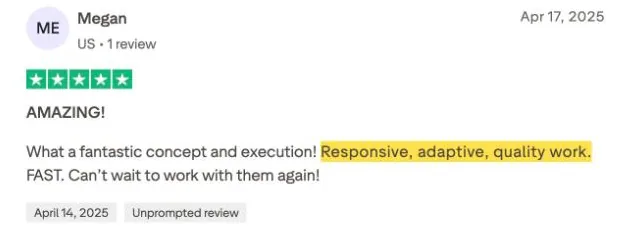 Megan's Trustpilot review