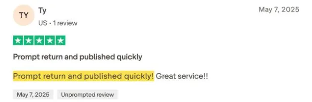 Ty's Trustpilot review