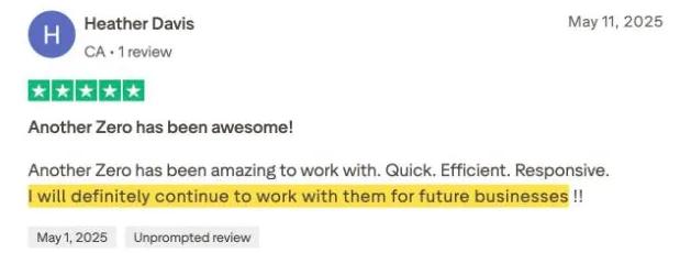 Heather Davis's Trustpilot review