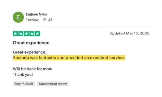 Eugene Nilus's Trustpilot review
