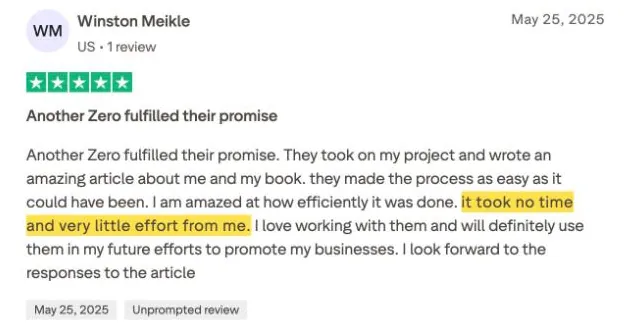 Winston Meikle's Trustpilot review