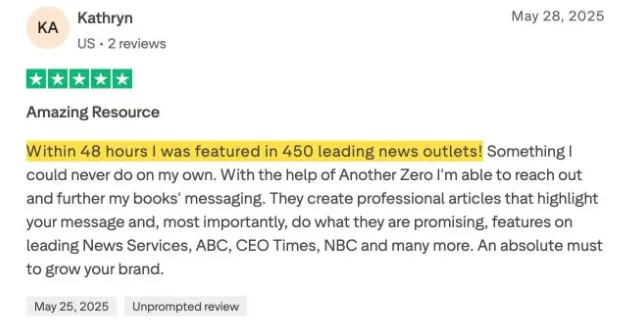 Kathryn's Trustpilot review
