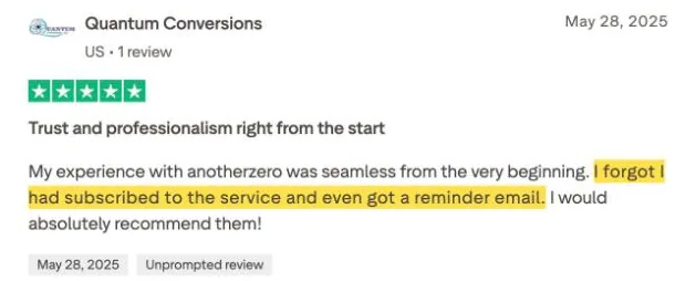 Quantum Conversions's Trustpilot review