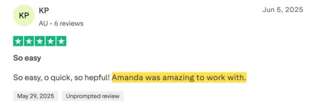 KP's Trustpilot review