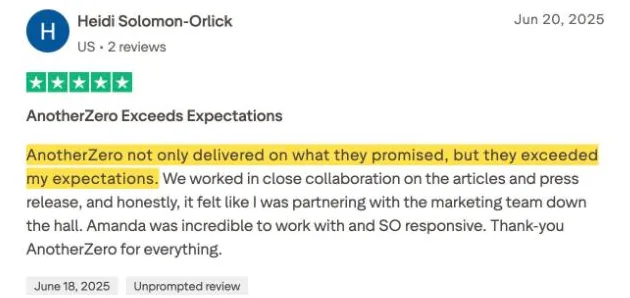 Heidi Solomon-Orlick's Trustpilot review