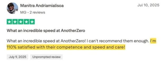 Manitra Andriamialisoa's Trustpilot review