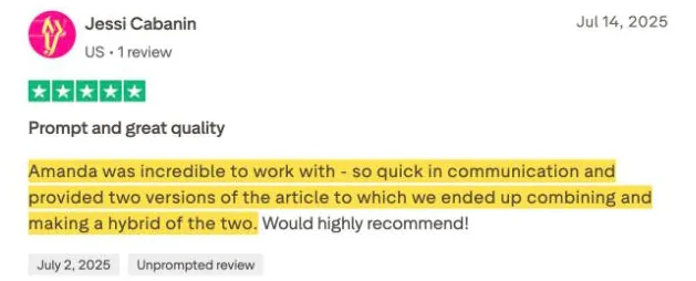 Jessi Cabanin's Trustpilot review