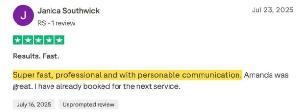 Janica Southwick's Trustpilot review
