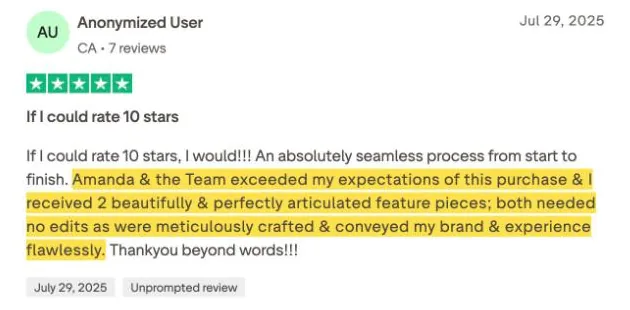 Anonymized User's Trustpilot review