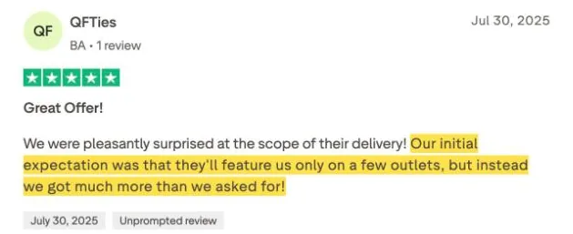QFTies's Trustpilot review