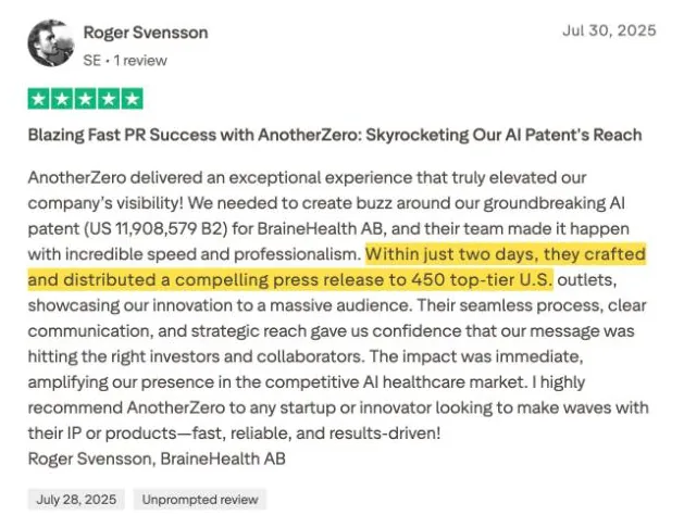 Roger Svensson's Trustpilot review