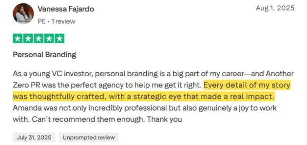 Vanessa Fajardo's Trustpilot review