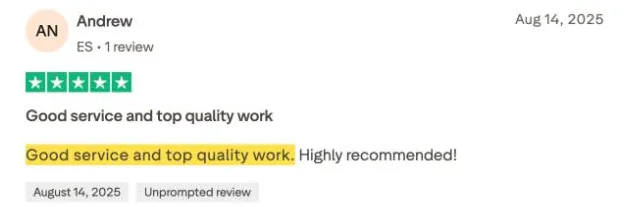 Andrew's Trustpilot review