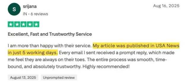 srijana's Trustpilot review
