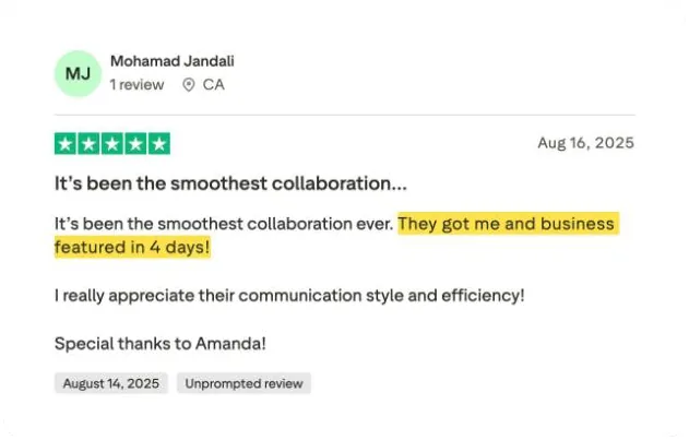 Mohamad Jandali's Trustpilot review