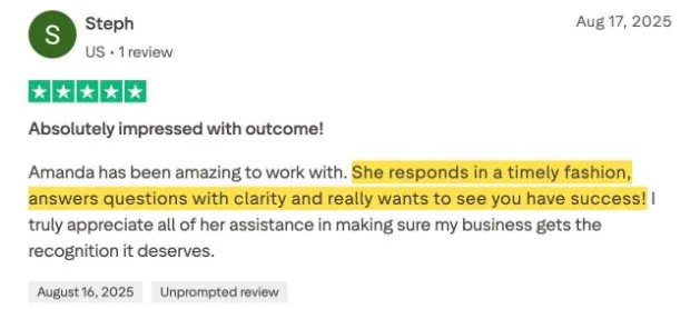Steph's Trustpilot review