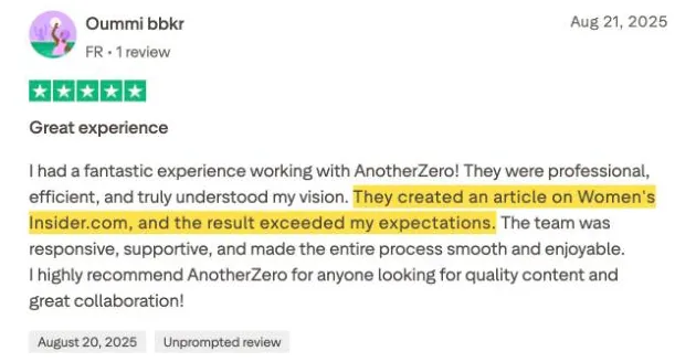 Oummi bbkr's Trustpilot review