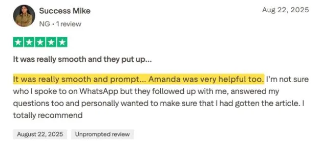 Success Mike's Trustpilot review